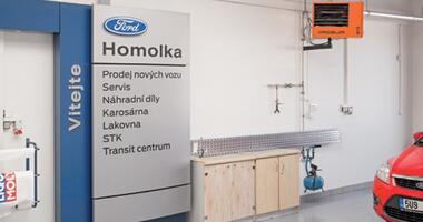 Vykurovanie servisných dielní a STK Ford Homolka v Děčíne